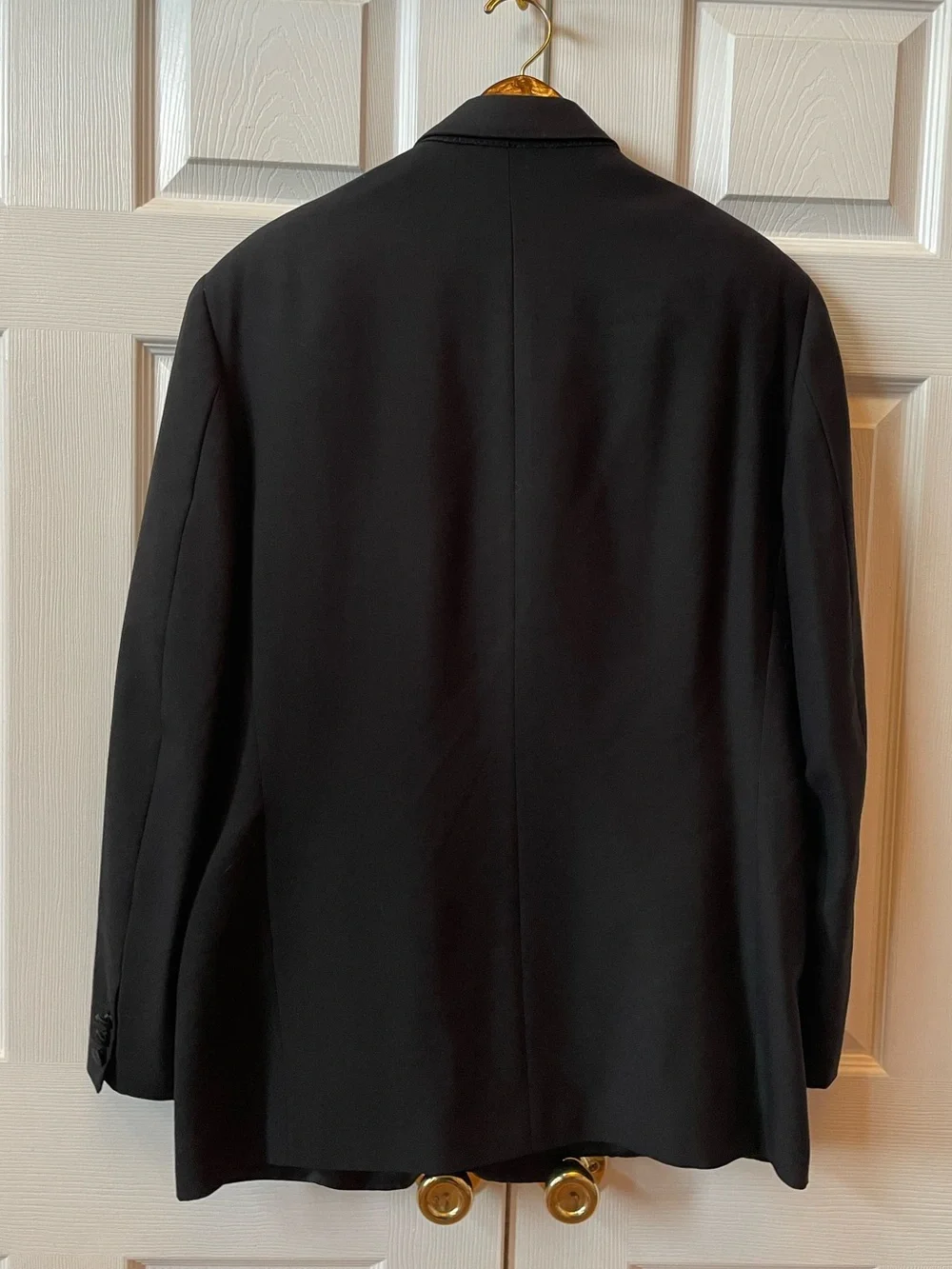 Vintage Black Giorgio Balestro Men's Double-Breasted Black Tuxedo